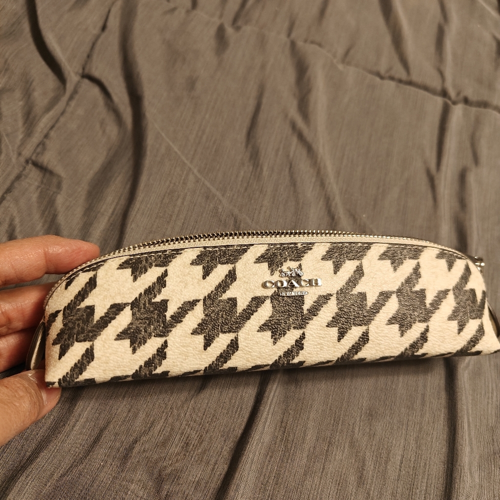 Coach houndstooth pencil case